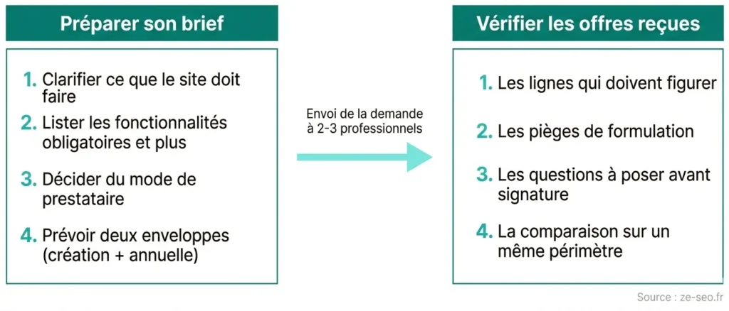 Du besoin au devis : préparation et vérification